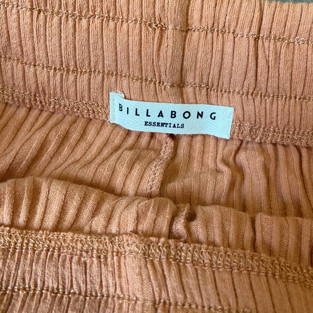 Billabong Ribbed Crop Tank and Wide Leg Pant Set Women's L Orange Comfy Knit - Picture 3 of 4